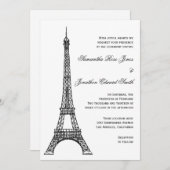 パリのエッフェル塔の結婚式招待状 招待状 (正面/裏面)