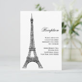 パリのエッフェル塔 ブラック＆ホワイト 受付カード 招待状 (スタンド正面)