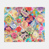 パリのエッフェル塔。明るく鮮明な抽象概念 フリースブランケット (正面(横))