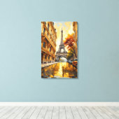 パリのエレガンス/ザエッフェルタワーインライト キャンバスプリント (インサイチュ (ウッドフロア))
