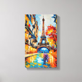 パリのエレガンス/光のエッフェルタワー/ キャンバスプリント (正面)
