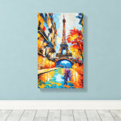 パリのエレガンス/光のエッフェルタワー/ キャンバスプリント (インサイチュ (ウッドフロア))