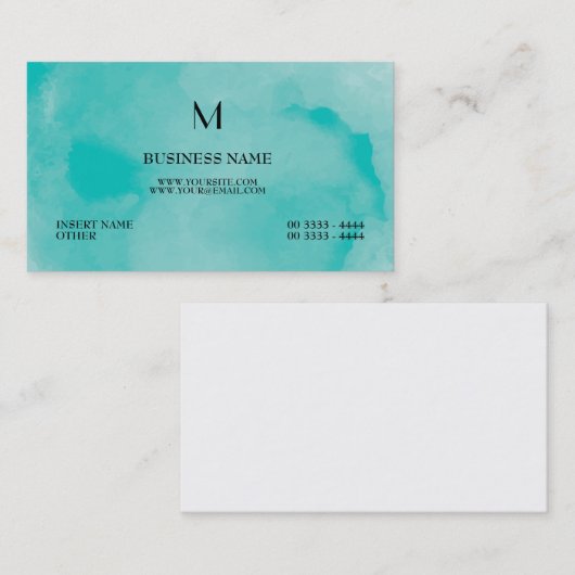 パリのエレガントなおよびモノグラムの水彩画 名刺 (正面/裏面)