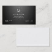 パリのエレガントなおよびモノグラムの黒 名刺 (正面/裏面)