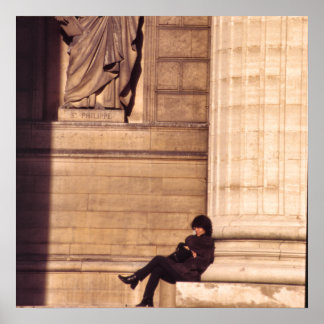 パリのオペラハウスで冬の日 ポスター