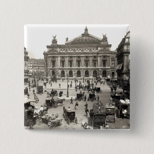 パリのオペラハウスの眺め、1890-99年 缶バッジ (正面)