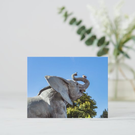 パリのオルセー美術館の外にある象の像 ポストカード (スタンド正面)