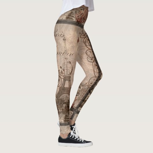 パリのオートクチュールの女性のファッションのエッフェル塔のレギンス レギンス (右)