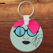パリのオーバーサイズボウ顔 キーホルダー (正面)