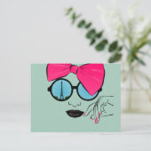 パリのオーバーサイズボウ顔 ポストカード (スタンド正面)