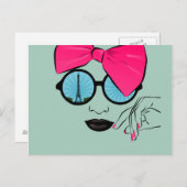 パリのオーバーサイズボウ顔 ポストカード (正面/裏面)