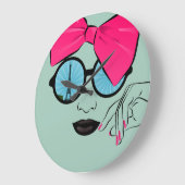 パリのオーバーサイズボウ顔 ラージ壁時計 (傾斜)