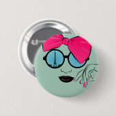 パリのオーバーサイズボウ顔 缶バッジ (正面&裏面)