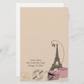 パリのカスタマイズ可能な文房具の夕べ 便箋 (正面/裏面)