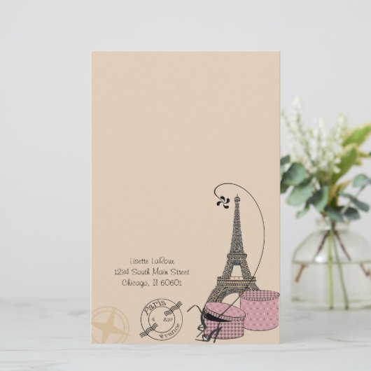 パリのカスタマイズ可能な文房具の夕べ 便箋 (スタンド正面)