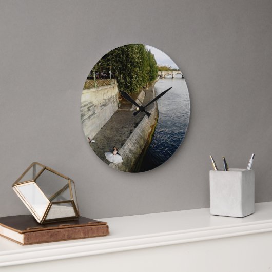 パリのカップル ラージ壁時計 (オフィス)