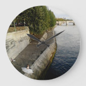 パリのカップル ラージ壁時計 (正面)