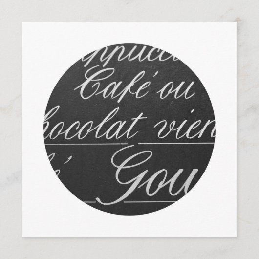 パリのカフェの黒板メニュー印 メニュー (正面)