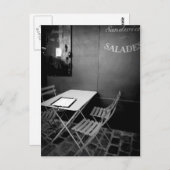 パリのカフェテーブルと椅子 ポストカード (正面/裏面)