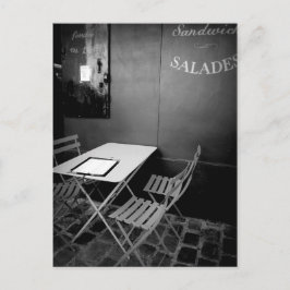 パリのカフェテーブルと椅子 ポストカード