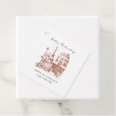 パリのカフェ水の色のスクリプトベビーシャワーMerci フェイバータグ (インサイチュ)