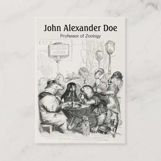 パリのカフェ-おもしろいな動物学者で集まっている動物 名刺 (正面)