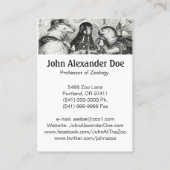 パリのカフェ-おもしろいな動物学者で集まっている動物 名刺 (裏面)