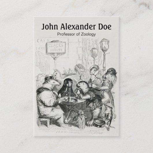 パリのカフェ-おもしろいな動物学者で集まっている動物 名刺 (正面)