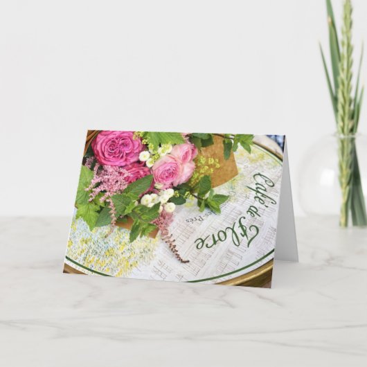 パリのカフェ・ド・フロールのグリーティングカード カード (正面)