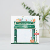 パリのカフェ・ブーランジェリー 水彩画 ママへのアドバイス 招待状 (スタンド正面)