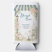 パリのカフェ 彼女はイエスと言った ブライダルシャワー スリム缶クーラー (正面)