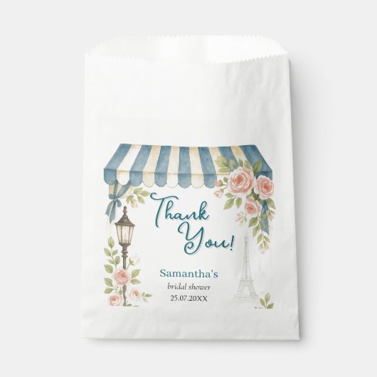 パリのカフェ 彼女はイエスと言った ブライダルシャワー フェイバーバッグ (正面)
