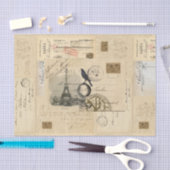 パリのカラスの地球のフランスのな郵便はがきのティッシュペーパー 薄葉紙 (クラフト)