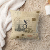 パリのカラスの地球のフランスのな郵便はがきの枕 クッション (ブランケット)