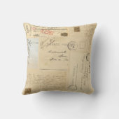 パリのカラスの地球のフランスのな郵便はがきの枕 クッション (裏面)