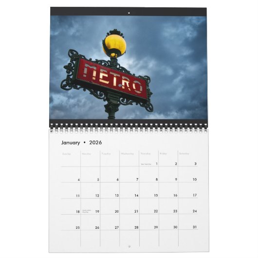 パリのカレンダー2014年 カレンダー (1月 2026)