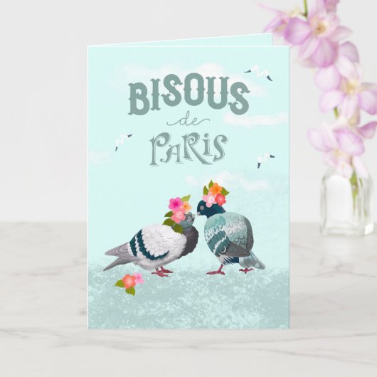 パリのキス Parisからのキス フランス語 カード (蘭)
