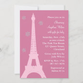 パリのクリスタルスノーフレーク(ピンク) 招待状 (正面)