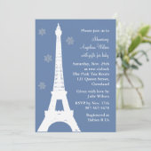 パリのクリスタル・スノーフレーク（青） 招待状 (スタンド正面)