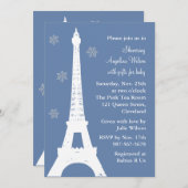 パリのクリスタル・スノーフレーク（青） 招待状 (正面/裏面)