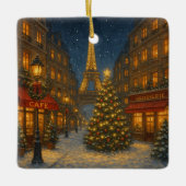 パリのクリスマスの街並みは素晴らしい セラミックオーナメント (正面)