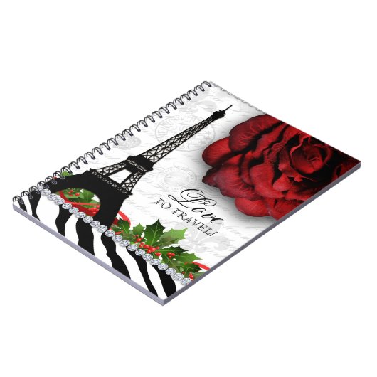 パリのクリスマス旅行ジャーナルエッフェル塔は上がりました ノートブック (左側)