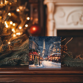 パリのクリスマス：きらめくエッフェルタワーアベニュー シーズンカード