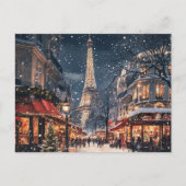 パリのクリスマス：きらめくエッフェルタワーアベニュー シーズンポストカード (正面)