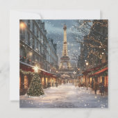 パリのクリスマス：イルミネーションエッフェルタワーレーン シーズンカード (正面)