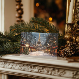 パリのクリスマス：イルミネーションエッフェルタワー シーズンポストカード