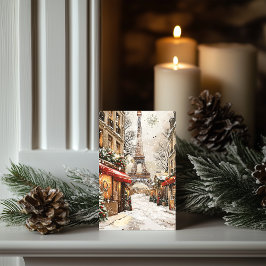 パリのクリスマス：エッフェルタワーフェスティバル通り シーズンカード