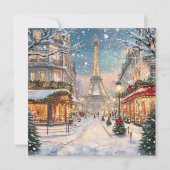 パリのクリスマス:エッフェルタワー冬ワンダーランド シーズンカード (正面)
