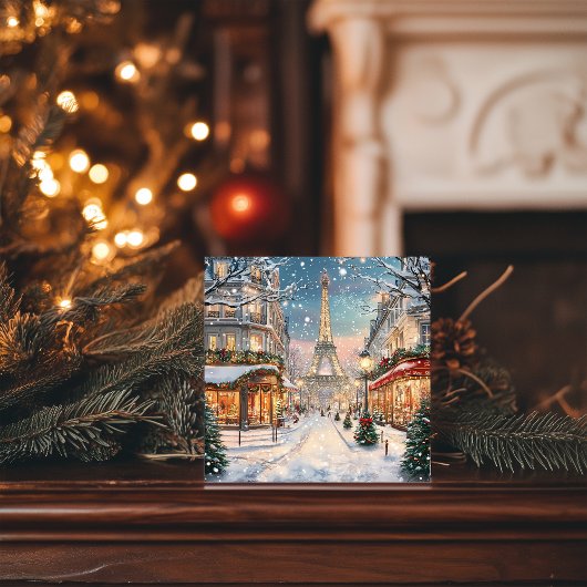 パリのクリスマス:エッフェルタワー冬ワンダーランド シーズンカード