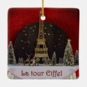 パリのクリスマス、エッフェルタワー セラミックオーナメント (裏面)